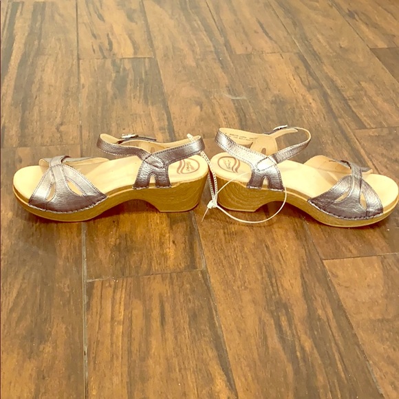 dansko silver sandals